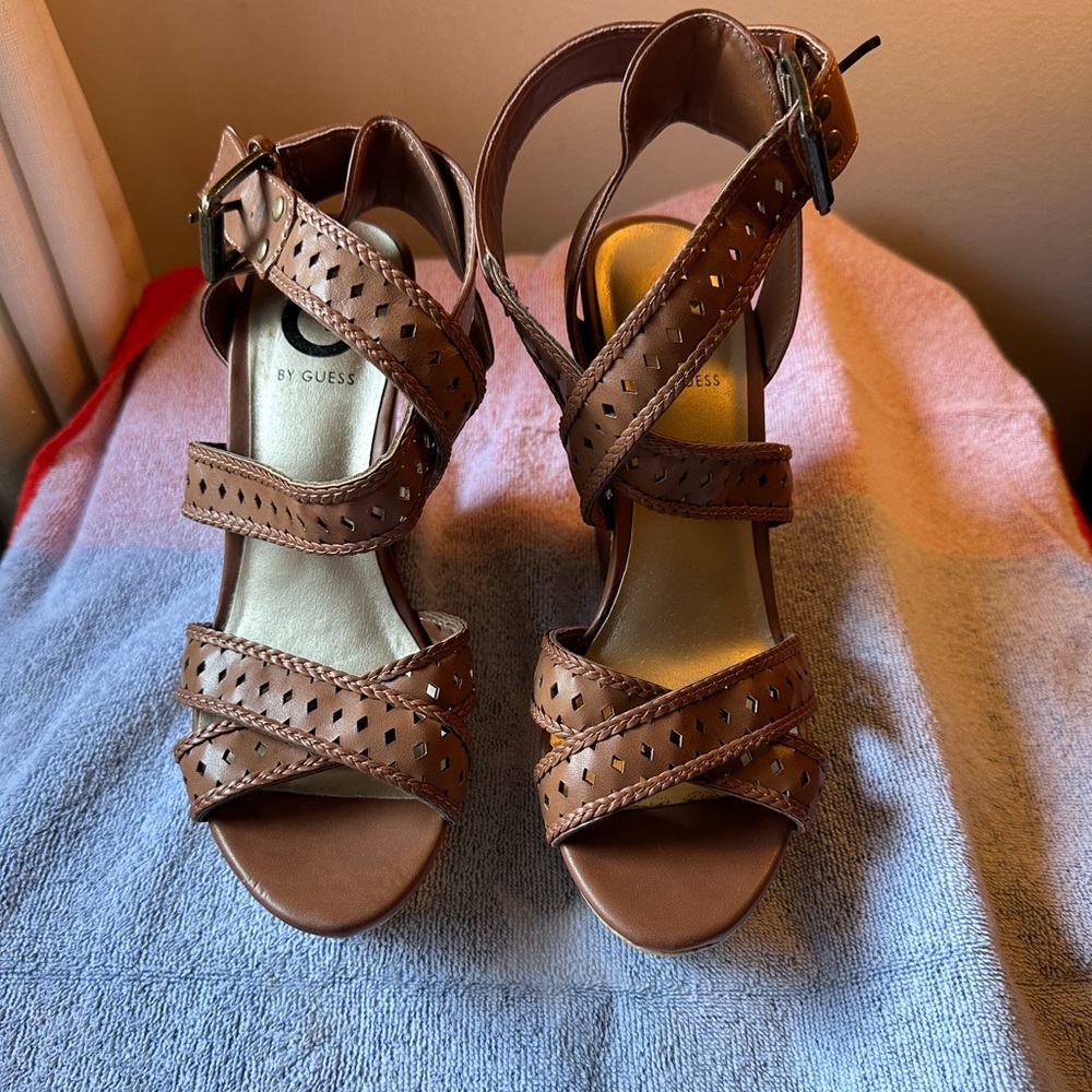 G by Guess brown wedges